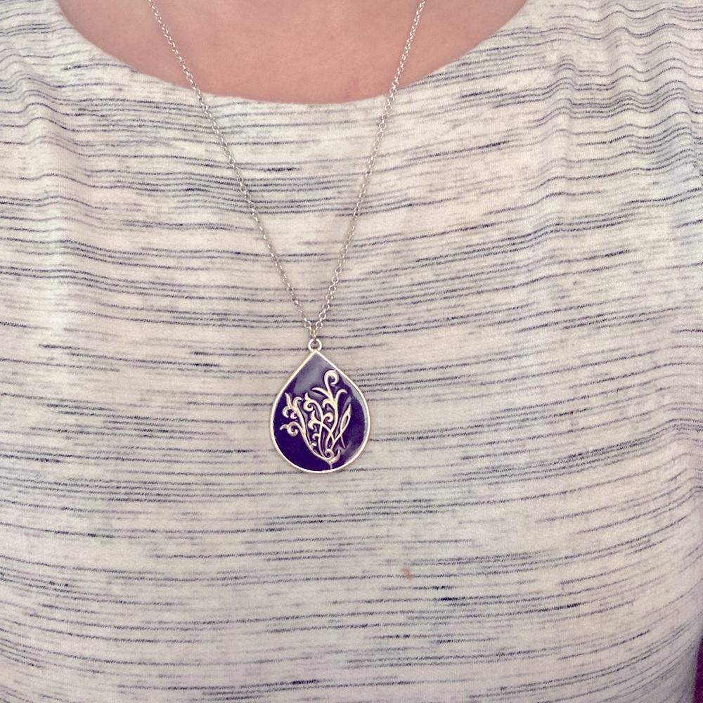 Younique flourish symbol necklace in purple